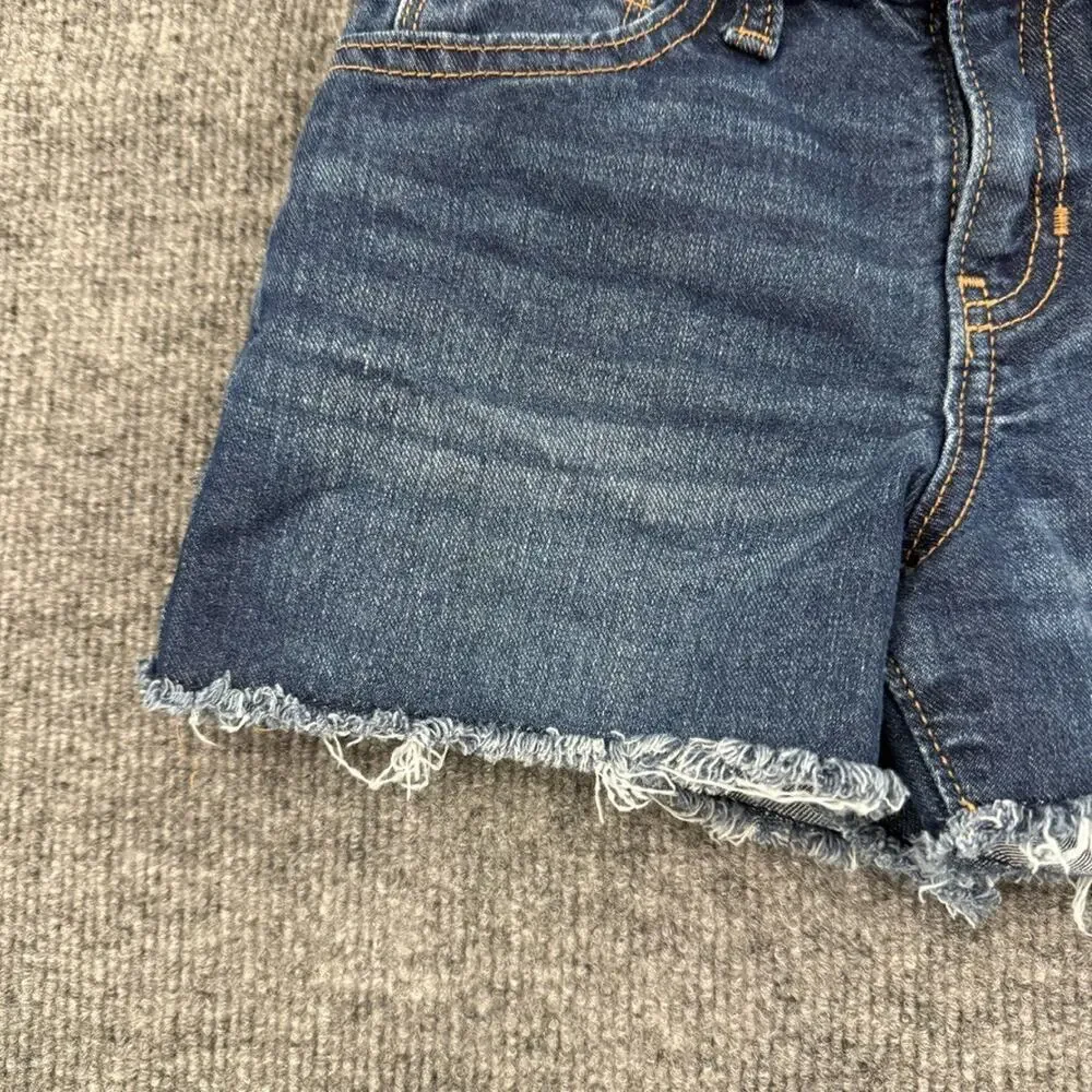Old Navy Girls Denim Cut Off Jean Shorts Size 7 HIgh Rise Adjustable Waist